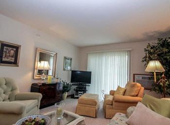 Living room flooded with natural light